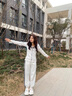 翊尚美運(yùn)動褲女秋季2025新款休閑闊腿褲女高腰寬松條紋顯瘦棉質(zhì)美式衛(wèi)褲 白灰色【升級抗起球款】 XL【適合126-145斤】 【活動中】 曬單實(shí)拍圖