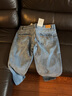 ABLE JEANS【立體錐形褲】男士水洗彈力破洞牛仔褲復古褲子男 淺黃泥藍 33 /32 曬單實拍圖