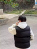 品牌羽絨棉馬甲男士秋冬潮流韓版青少年百搭保暖棉衣坎肩背心上衣 黑色 4XL 曬單實拍圖