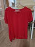 莎妮朵羅大碼女裝T恤女短袖胖mm夏裝新品中長(cháng)款休閑寬松棉上衣媽媽裝15177 棗紅色 2XL 建議120-140斤穿著(zhù) 曬單實(shí)拍圖