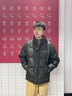 啄木鳥(niǎo)短款立領(lǐng)白鴨絨羽絨服男士冬季新款潮牌加厚保暖修身衣服男裝外套 黑色 XL 曬單實(shí)拍圖