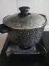 cookerbene湯鍋不粘鍋麥飯石砂鍋燉鍋家用電磁爐燃氣灶通用雙耳石鍋煲湯專(zhuān)用 經(jīng)典湯鍋-黑色 24cm 曬單實(shí)拍圖