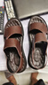 蜻蜓牌夏季男士休閑涼鞋真皮軟底沙灘鞋男潮流新款兩用涼拖鞋厚底涼拖鞋 棕色 42 曬單實(shí)拍圖