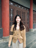DXOT撞色V領(lǐng)軟糯毛衣開衫女2025早秋季新款慵懶學(xué)院風(fēng)針織衫外套上衣 卡其色 M 【建議90-105斤】 曬單實(shí)拍圖