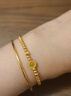 周大福時(shí)尚 足金黃金實(shí)心手鐲(工費(fèi)280)54mm 約9.5g EOF355七夕 曬單實(shí)拍圖