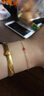 ZJUZ18K金手鏈女款au750小紅心手鏈彩金玫瑰金手鏈女時(shí)尚飾品送女友 18K金玫瑰金色 粗款 16+2(cm) 曬單實(shí)拍圖