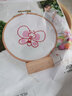 丹區(qū) 手工刺繡diy材料包 初學(xué)入門(mén)學(xué)生布藝創(chuàng)意刺繡花禮物掛畫(huà)含繡框 款式隨機(jī)  繡繃約5英寸 曬單實(shí)拍圖