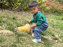 G.DUCKKIDS寶寶秋裝背帶褲套裝嬰兒童春秋衣服1洋氣3歲童裝男童春裝兩件套潮 白色 MH笑臉口袋背帶套裝 80 建議身高75-85年齡9-12月左右 曬單實拍圖