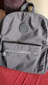 雙肩包女大容量時(shí)尚休閑女士背包學(xué)生書(shū)包多隔層媽咪包旅行背包純色輕便尼龍帆布包 灰色 曬單實(shí)拍圖