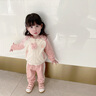 幼歌（YOUGE） 寶寶卡通造型感衛(wèi)衣套裝嬰幼兒可愛萌趣連帽上衣褲子潮 粉色衛(wèi)衣 90 cm 曬單實拍圖