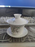 福雁坊 羊脂玉白瓷蓋碗陶瓷泡茶器主人杯茶杯家用辦公敬茶碗耐熱防燙功夫茶具單個(gè)德化三才蓋碗茶杯輕奢高檔 羊脂玉瓷佳人蓋碗[品竹]150ml 曬單實(shí)拍圖