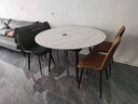 中派 亮光意式巖板可折疊餐桌家用小戶型伸縮巖板防刮餐桌補貼 普通款 12m 1.3米一桌四椅【加厚巖板】 曬單實拍圖