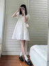 格邏恩夏季短袖新款連衣裙女學(xué)生少女生裙子夏天2023法式小眾收腰初戀裙 白色 均碼（可備注碼數(shù)） 曬單實(shí)拍圖