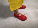 艾舞戈 儿童舞蹈鞋女童芭蕾舞鞋体操鞋现代舞练功鞋软底粉瑜伽猫爪鞋 红色-免系带 24 实拍图