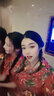 檸鑫焱東北大花布衣服夏季伴娘短袖t恤閨蜜派對二人轉(zhuǎn)演出服男女 紅色短袖+短褲 160(90-110斤） 曬單實拍圖