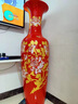 藍桂景德鎮陶瓷器中國紅色落地大花瓶擺件插花新中式客廳裝飾大號特大 金牡丹一個(gè) 120cm 曬單實(shí)拍圖