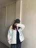 TAGD中國(guó)官方品牌店  抽繩拼接夾克男女春季個(gè)性翻領(lǐng)趣味外套男女同款 白色（款式偏寬松） M （建議身高165-175） 曬單實(shí)拍圖