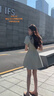GARNUO白色連衣裙女夏季法式小個(gè)子高級感裙子禮服裙收腰顯瘦小白裙短裙 綠色【短袖短款】 S 【80-100斤】 曬單實(shí)拍圖