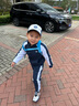 361°童裝男女童針織運動套裝春春秋新款小中大童休閑基礎(chǔ)時尚套裝班服 可墨藍 130cm 曬單實拍圖