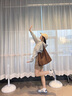 伊梵絡(luò)復(fù)古秋冬磨砂大包包女2024新款慵懶風(fēng)大容量單肩包質(zhì)感通勤托特包 咖色 曬單實拍圖