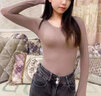 貓人80S莫代爾秋衣女上衣單件無(wú)痕保暖衣修身內穿打底衫線(xiàn)衣襯衣秋冬 無(wú)痕單上衣-氫膚 XL/170 曬單實(shí)拍圖