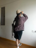 DXOT美式秋季紫色棒球服外套女春秋款小個子刺繡翻領(lǐng)復(fù)古工裝夾克上衣 紫色 M 曬單實拍圖