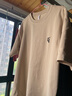 Cebrodz法國短袖T恤男夏季新款ins潮流簡約字母刺繡純色半袖體恤男士上衣 5523米杏色 M 90斤-120斤 曬單實拍圖