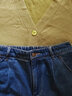 深呼吸DEEP BREATH女裝復古高腰直筒休閑牛仔短褲女A100250 淺藍 M (3) 曬單實(shí)拍圖