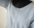 Jret短款V領(lǐng)針織開衫外套女毛衣早秋新款針織衫長(zhǎng)袖小眾收腰上衣秋季 淡藍(lán)色 M 90-95 曬單實(shí)拍圖