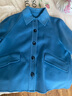 深呼吸DEEP BREATH女裝翻領(lǐng)單排扣羊毛雙面呢大衣外套女A400770 藍 S (2) 曬單實(shí)拍圖