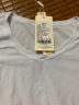艾路丝婷新款短袖T恤女V领上衣纯色打底体恤TX3560 白色 175/96A/XXL 实拍图