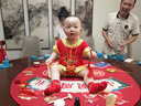 歐遙寶寶夏裝男童0-1-2-3周歲抓周服一周歲衣服唐裝百天生日兒童套裝6 紅色2 夏款錦繡前程 (鞋帽襪鎖） 100 (適合18-24個(gè)月) 可發(fā)順豐 曬單實(shí)拍圖