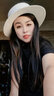 ALBINELEins網(wǎng)紅草帽女夏天復古英倫平頂禮帽韓版小清新沙灘防曬遮陽(yáng)帽潮 黑色 可調節 曬單實(shí)拍圖