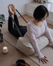 科特迪蘭品牌瑜伽褲高腰提臀顯瘦健身褲運動(dòng)褲多巴胺外穿裸感騎行九分褲女 黑色-九分褲 M 曬單實(shí)拍圖