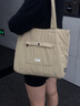 Lee秋冬充絨單肩包大容量2026新款托特包女斜挎簡(jiǎn)約通勤手提挎包背包 卡其色 曬單實(shí)拍圖