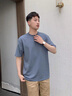 HUGO【100%棉 男女同款】春夏棉質針織寬松情侶短袖T恤 462-藍灰色 L 曬單實拍圖
