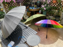 美度（MAYDU）双人晴雨伞防风直杆长柄晴雨伞男女通用 M5003墨绿色 实拍图