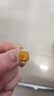 Amber Lollipop蜜蠟戒指女士開(kāi)口食指戒小眾s925銀周年紀念日生日禮物送女友老婆 黃色 曬單實(shí)拍圖