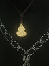 六福珠寶足金吉祥福祿葫蘆實(shí)心黃金吊墜配頸繩 計價(jià) F63TBGN0012 約9.53克 曬單實(shí)拍圖