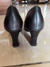 啄木鳥(niǎo)真皮單鞋女2025新款春秋粗跟軟底皮鞋中跟圓頭高跟鞋女鞋 黑色-7厘米 34 曬單實(shí)拍圖