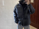 WASSUP HERMU潮牌PU羽絨服男冬季優(yōu)質(zhì)鴨絨立領(lǐng)pu皮衣夾克男女情侶款學(xué)生上衣服 白色 XL （建議125-135斤） 曬單實(shí)拍圖