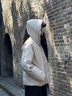冊裁（CECAI）日系復古基礎款工裝羽絨服冬季情侶寬松90白鴨絨保暖外套休閑外套 灰色 XL 曬單實拍圖