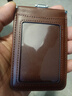 金峰伊卡迪 真皮防干擾雙面工作牌卡套牛皮證件卡套員工工牌公交門(mén)禁卡廠(chǎng)牌套抗干擾工作牌工牌校園學(xué)生飯卡 棕色豎款+定向扣掛繩 曬單實(shí)拍圖