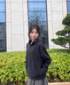 安踏加絨連帽衛衣女款冬季新款半拉鏈套頭衫寬松休閑運動(dòng)上衣長(cháng)袖 曬單實(shí)拍圖