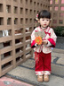 優(yōu)奇女寶寶周歲禮服中式唐裝喜慶國風(fēng)女童套裝漢服兩件套生日送禮衣服 吉祥錦鯉+同款挎包 80 曬單實拍圖