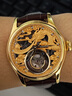 伊索（AESOP）十大名表品牌手表男士十二生肖鏤空陀飛輪機械表防水腕表男友禮物 7002G皮帶金殼金面【飛龍在天】 曬單實(shí)拍圖
