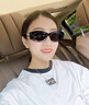 繆繆（MiuMiu）七夕墨鏡女時(shí)尚黑金logo板材貓眼太陽(yáng)眼鏡女生禮物SMU11W SMU11WS-1AB5SO（小臉推薦） 曬單實(shí)拍圖