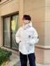 啄木鳥羽絨服男冬季外套男士短款連帽學(xué)生防寒服ins潮牌白鴨絨青年襖子 白色 L (建議115-140斤) 曬單實拍圖
