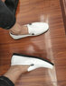 赫尼保羅品牌豆豆鞋頭層牛皮男士商務(wù)休閑鞋懶人套腳皮鞋軟底純皮駕車(chē)鞋男 白色 41 (255mm) 皮鞋碼 曬單實(shí)拍圖