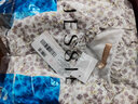 JESSIE雅致碎花木耳邊領(lǐng)收腰荷葉擺連衣裙女春新款 紫色 S 曬單實拍圖
